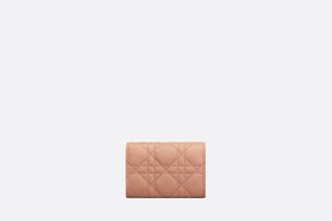 Dior Caro XS Wallet • Rose Des Vents Supple Cannage Calfskin