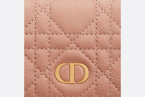 Dior Caro XS Wallet • Rose Des Vents Supple Cannage Calfskin