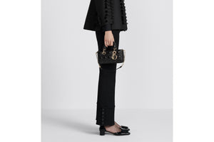 Small Lady D-Joy Bag • Black Patent Cannage Calfskin