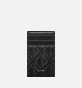 Card Holder with Bill Clip • Black CD Diamond Canvas