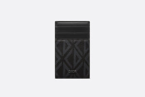 Card Holder with Bill Clip • Black CD Diamond Canvas