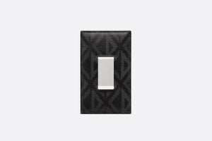 Card Holder with Bill Clip • Black CD Diamond Canvas