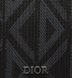 Card Holder with Bill Clip • Black CD Diamond Canvas