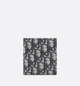 Compact Vertical Wallet • Beige and Black Dior Oblique Jacquard