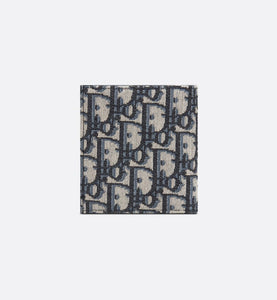 Compact Vertical Wallet • Beige and Black Dior Oblique Jacquard