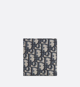 Compact Vertical Wallet • Beige and Black Dior Oblique Jacquard