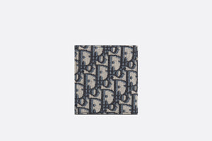 Compact Vertical Wallet • Beige and Black Dior Oblique Jacquard