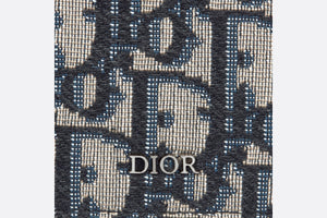 Compact Vertical Wallet • Beige and Black Dior Oblique Jacquard