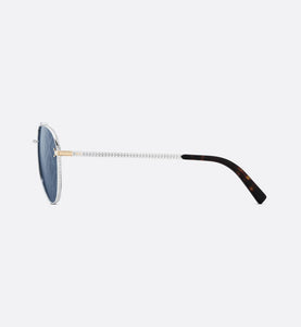 CD Diamond A1U • Blue Mirrored Pilot Sunglasses with CD Diamond Motif