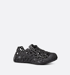 Dior Warp Sandal • Black Cosmo Rubber with Warped Cannage Motif