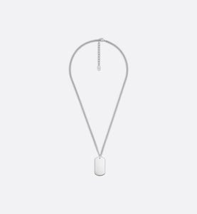 CD Couture Plate Pendant Necklace • Silver-Finish Brass