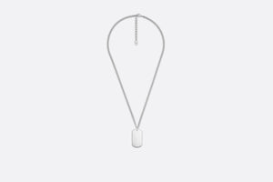 CD Couture Plate Pendant Necklace • Silver-Finish Brass