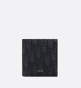 Compact Vertical Wallet • Black Dior Oblique Jacquard