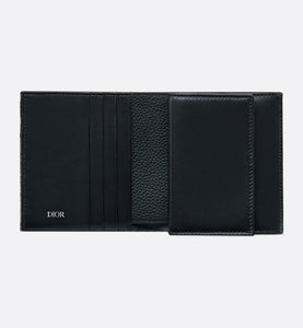 Compact Vertical Wallet • Black Dior Oblique Jacquard