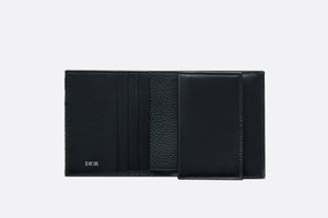 Compact Vertical Wallet • Black Dior Oblique Jacquard