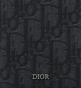 Compact Vertical Wallet • Black Dior Oblique Jacquard
