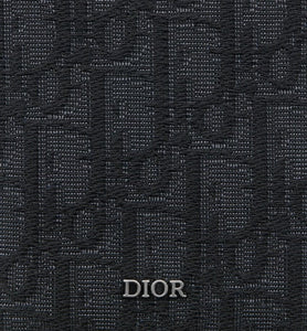 Compact Vertical Wallet • Black Dior Oblique Jacquard