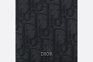 Compact Vertical Wallet • Black Dior Oblique Jacquard