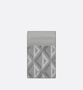 Card Holder with Bill Clip • Dior Gray CD Diamond Canvas