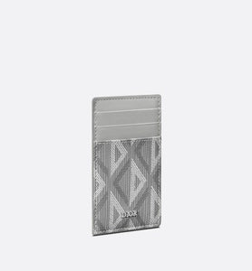 Card Holder with Bill Clip • Dior Gray CD Diamond Canvas