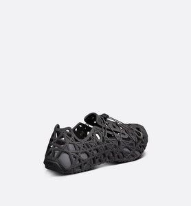 Dior Warp Sandal • Black Cosmo Rubber with Warped Cannage Motif