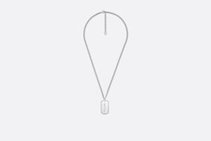 CD Couture Plate Pendant Necklace • Silver-Finish Brass