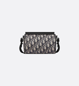 Mini Roller Bag with Strap • Beige and Black Dior Oblique Jacquard and Black Grained Calfskin