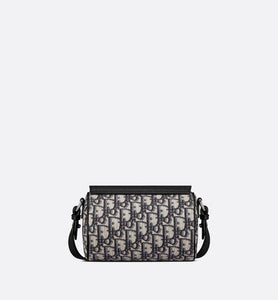 Mini Roller Bag with Strap • Beige and Black Dior Oblique Jacquard and Black Grained Calfskin
