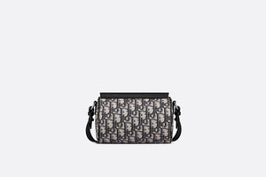 Mini Roller Bag with Strap • Beige and Black Dior Oblique Jacquard and Black Grained Calfskin