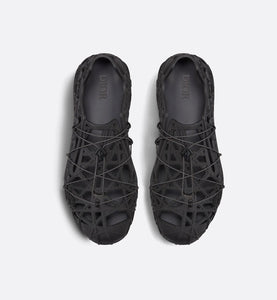 Dior Warp Sandal • Black Cosmo Rubber with Warped Cannage Motif