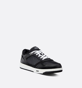 B27 Low-Top Sneaker • Black Smooth Calfskin and CD Diamond Canvas
