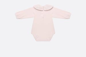 Baby Long-Sleeved Onesie • Pale Pink Cannage Jersey and Cotton Voile