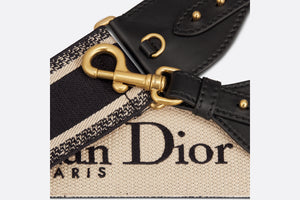 Adjustable Shoulder Strap with Ring • Black Christian Dior Paris Embroidery