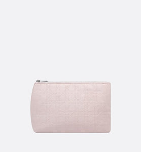 Zipped Pouch • Pale Pink Cannage Cotton Canvas