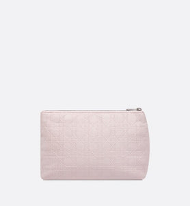 Zipped Pouch • Pale Pink Cannage Cotton Canvas