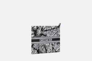 DiorTravel Zipped Pouch • Black and White Technical Fabric with Plan de Paris Motif