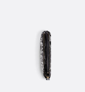 DiorTravel Zipped Pouch • Black and White Technical Fabric with Plan de Paris Motif
