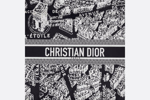 DiorTravel Zipped Pouch • Black and White Technical Fabric with Plan de Paris Motif
