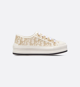 Walk'n'Dior Platform Sneaker • Gold-Tone Dior Oblique Cotton with Metallic Thread Embroidery