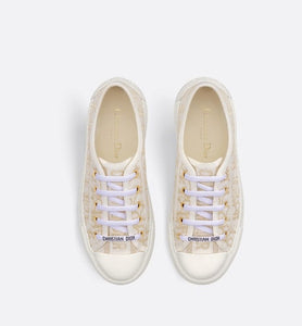 Walk'n'Dior Platform Sneaker • Gold-Tone Dior Oblique Cotton with Metallic Thread Embroidery