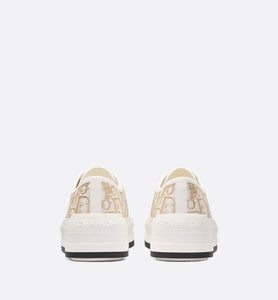 Walk'n'Dior Platform Sneaker • Gold-Tone Dior Oblique Cotton with Metallic Thread Embroidery