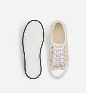 Walk'n'Dior Platform Sneaker • Gold-Tone Dior Oblique Cotton with Metallic Thread Embroidery