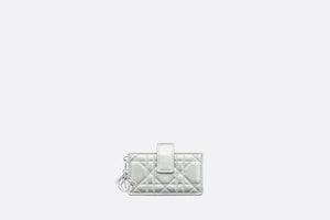 Lady Dior 5-Gusset Card Holder • Iridescent Metallic Silver-Tone Cannage Lambskin