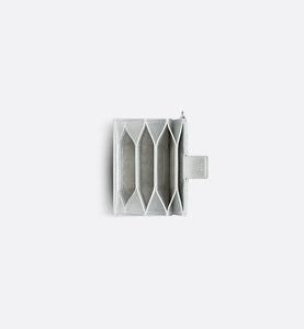 Lady Dior 5-Gusset Card Holder • Iridescent Metallic Silver-Tone Cannage Lambskin