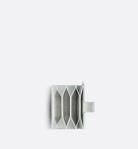 Lady Dior 5-Gusset Card Holder • Iridescent Metallic Silver-Tone Cannage Lambskin