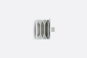 Lady Dior 5-Gusset Card Holder • Iridescent Metallic Silver-Tone Cannage Lambskin
