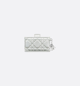 Lady Dior 5-Gusset Card Holder • Iridescent Metallic Silver-Tone Cannage Lambskin