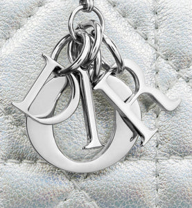 Lady Dior 5-Gusset Card Holder • Iridescent Metallic Silver-Tone Cannage Lambskin