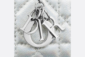 Lady Dior 5-Gusset Card Holder • Iridescent Metallic Silver-Tone Cannage Lambskin