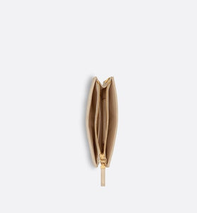 Dior Caro Zipped Pouch with Chain • Sand-Colored Supple Cannage Calfskin